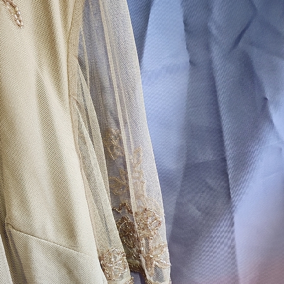 Beige Embroidered Dress - Picture 4 of 7